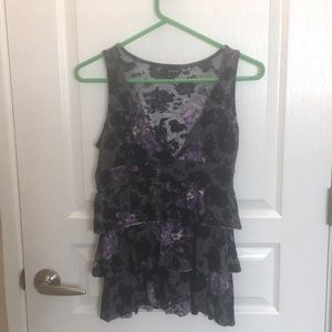 Layered floral tank top